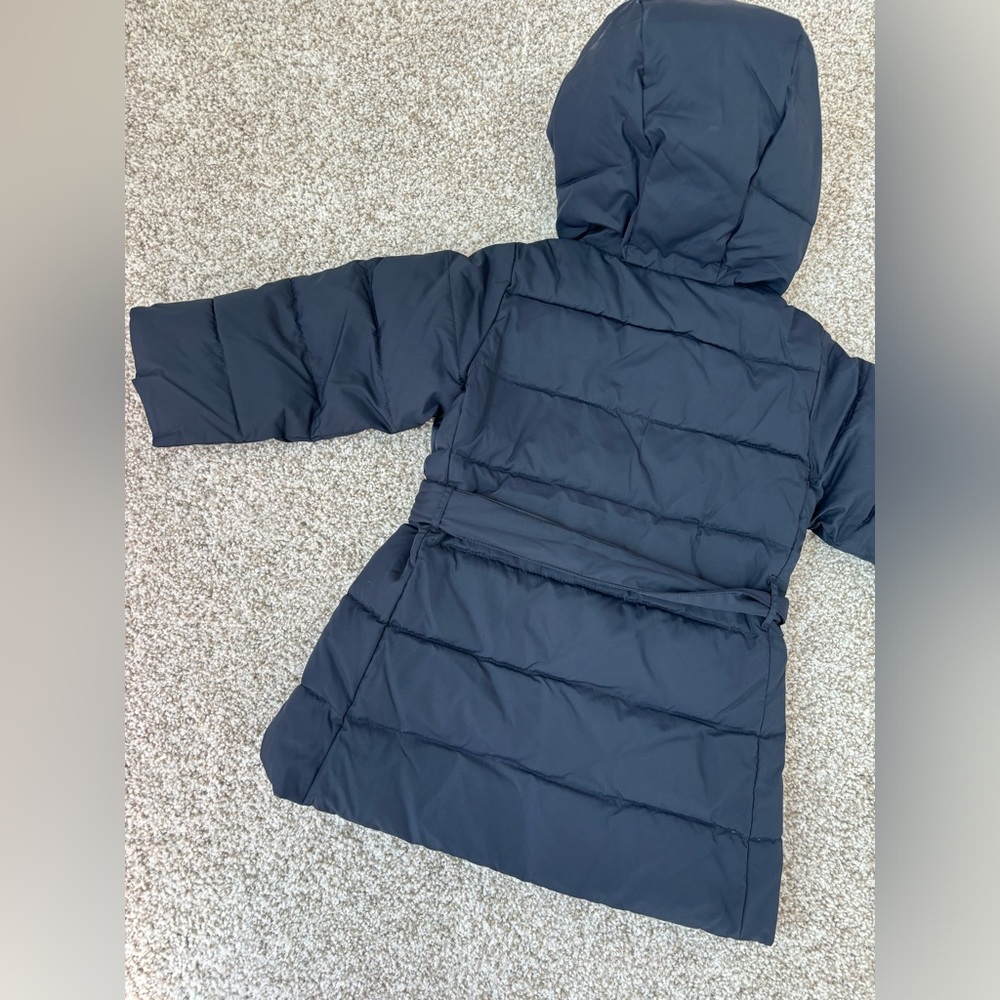 NWT Size 2 Crewcuts navy blue tie waist puffer coat 2T JCREW toddler girls - Picture 7 of 7
